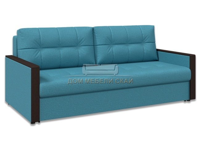 Диван-кровать Норд с декором, голубая рогожка/венге
