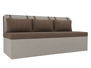 Кухонный диван со спальным местом Метро, коричневый/бежевый/рогожка