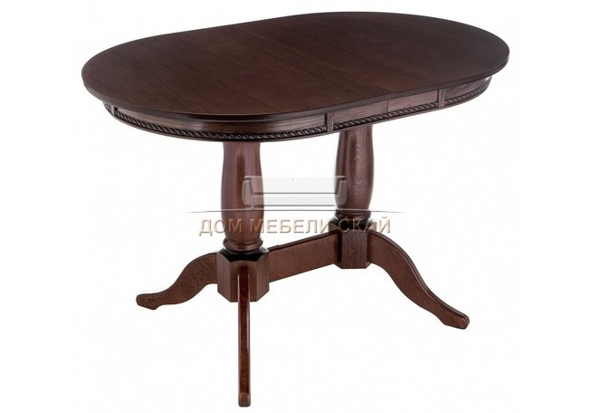 Стол обеденный раздвижной Кантри 120, орех с коричневой патиной