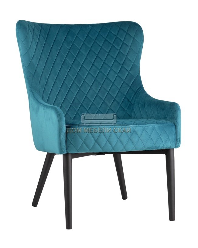 Стул-кресло Ститч, велюровый бирюзового цвета