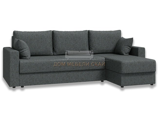 Угловой диван-кровать Лира с боковинами, серый/рогожка