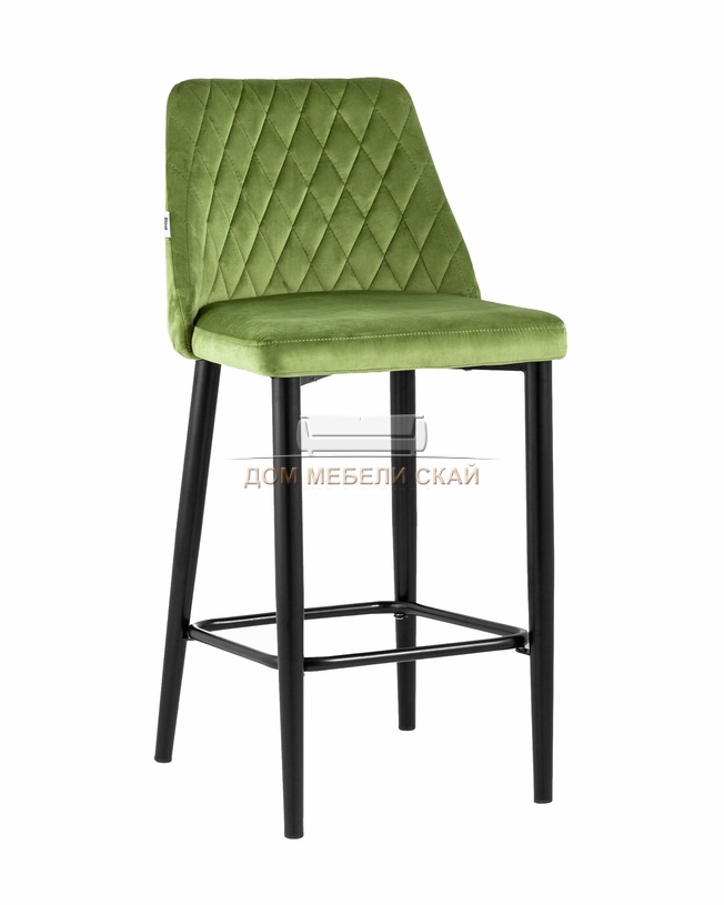 Стул полубарный Диего, велюр травяной