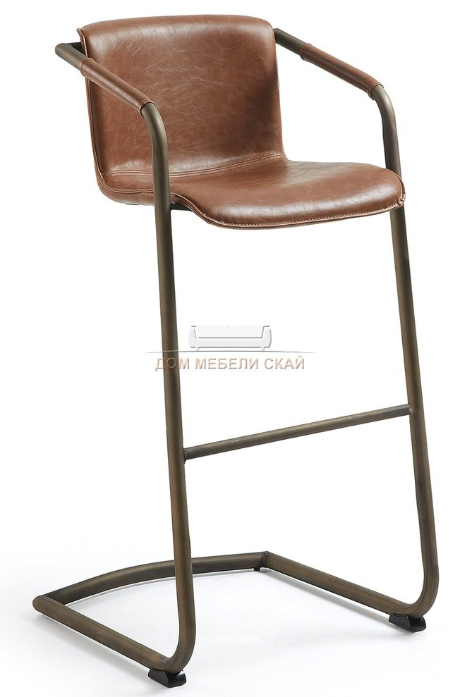 Барный стул Trion, экокожа коричневого цвета