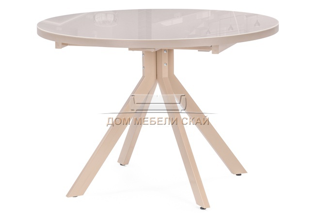 Стол обеденный круглый раскладной Веллор 100, капучино