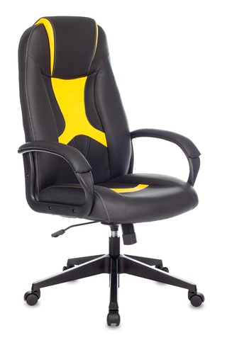 Кресло игровое TopChairs ST-CYBER 8, черно-желтое/экокожа