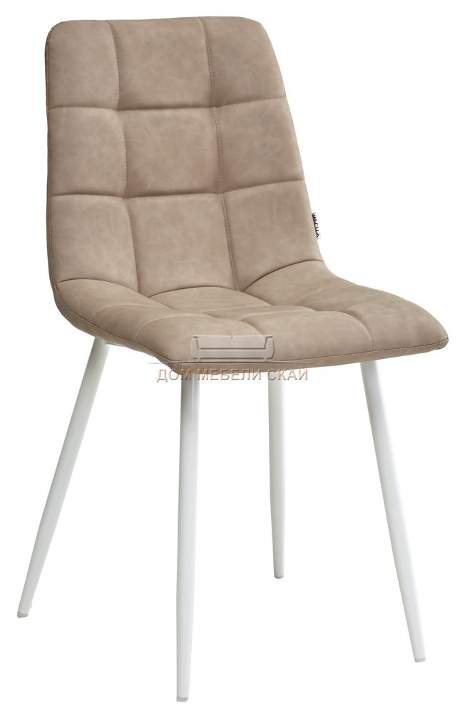Стул CHILLI белый, экокожа серо-бежевого цвета