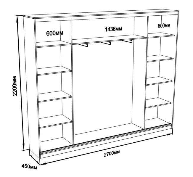 Двери для шкафа купе 2700 высота