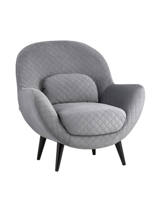 Кресло Карл, велюр серый