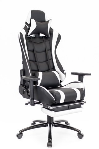 Кресло игровое topchairs virage черно белое