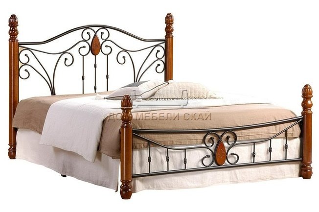 Кровать полутороспальная металлическая AT-9003 140x200