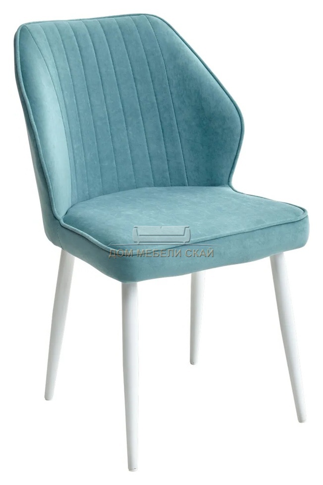 Стул VENA, велюровый мятного цвета B15/белый
