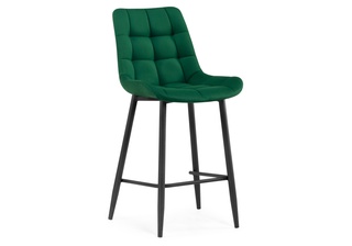 Барный стул Алст, велюр зеленый/черный