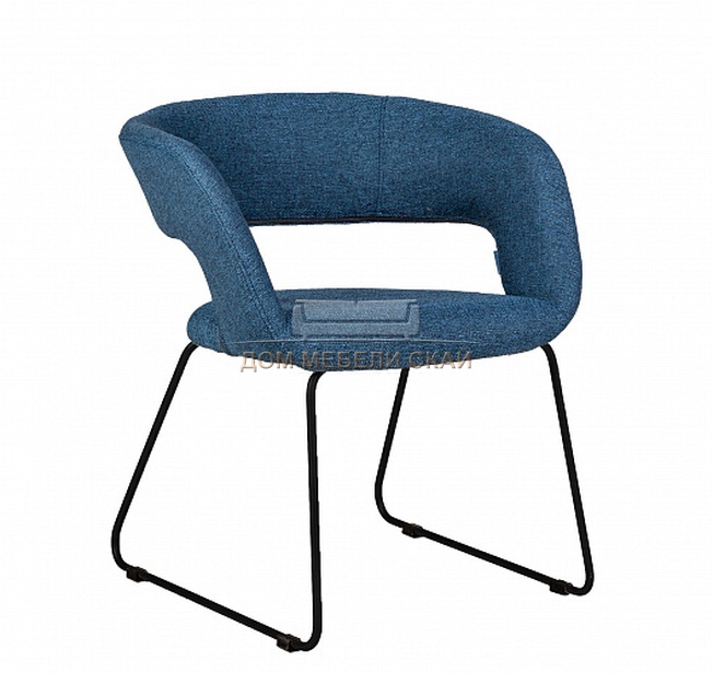 Стул-кресло Walter, рогожка темно-синего цвета блю арт/линк черный