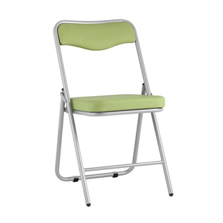Складной стул Джонни, экокожа салатового цвета/каркас металлик