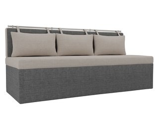 Кухонный диван со спальным местом Метро, бежевый/серый/рогожка