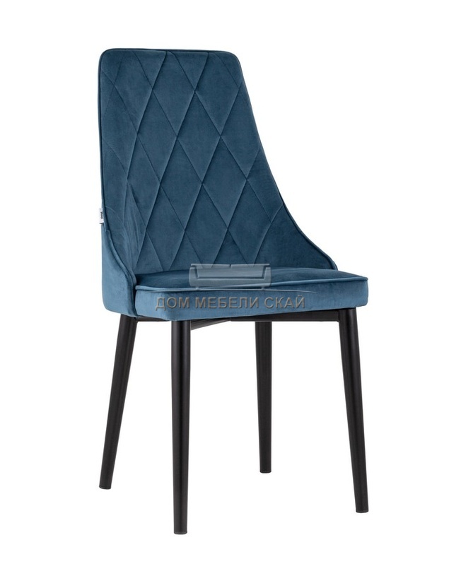 Стул Версаль, велюровый пыльно-синего цвета