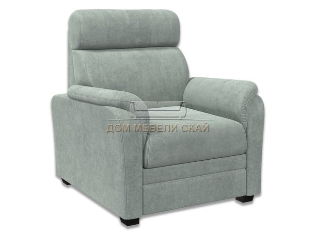 Кресло Омега, светло-серый велюр