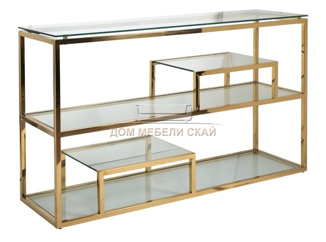 Консоль прозрачное стекло/золото GY-CST8005GOLD
