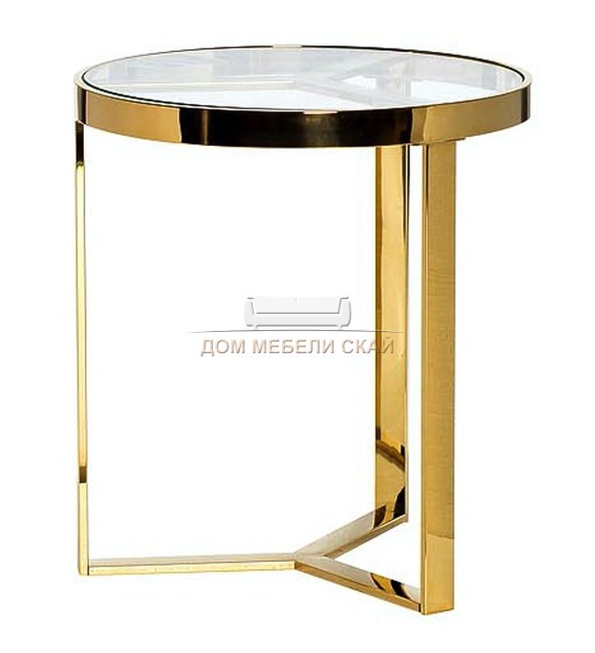Журнальный стол с прозрачным стеклом (цвет золото) 47ED-ET031GOLD