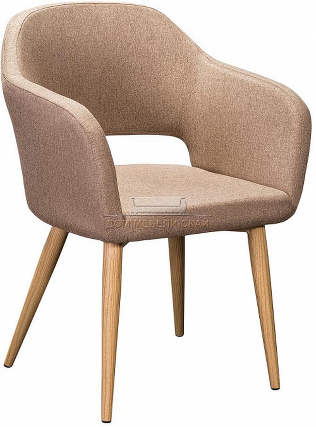 Стул-кресло Oscar, рогожка бежевого цвета сканди браун/натуральный бук