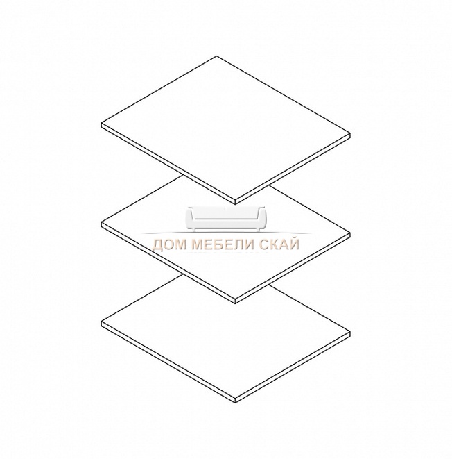 Комплект полок для шкафа 1-но и 3-х дверного Оливия, ваниль