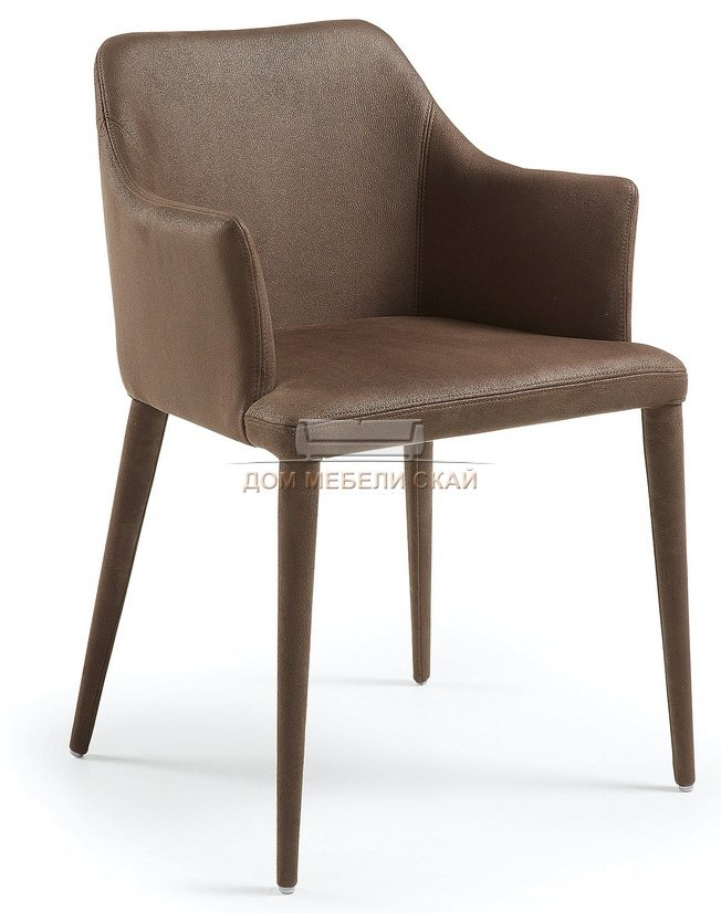 Стул-кресло Danai, экокожа коричневого цвета