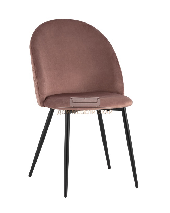 Стул Lilly, велюровый пыльно-розового цвета/черный