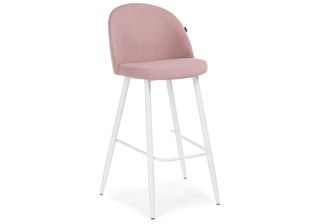 Барный стул Сондре, велюр пыльно-розовый/белый