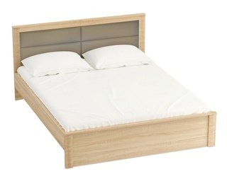 Кровать полутороспальная 120x200 Элана с мягкой спинкой, сонома