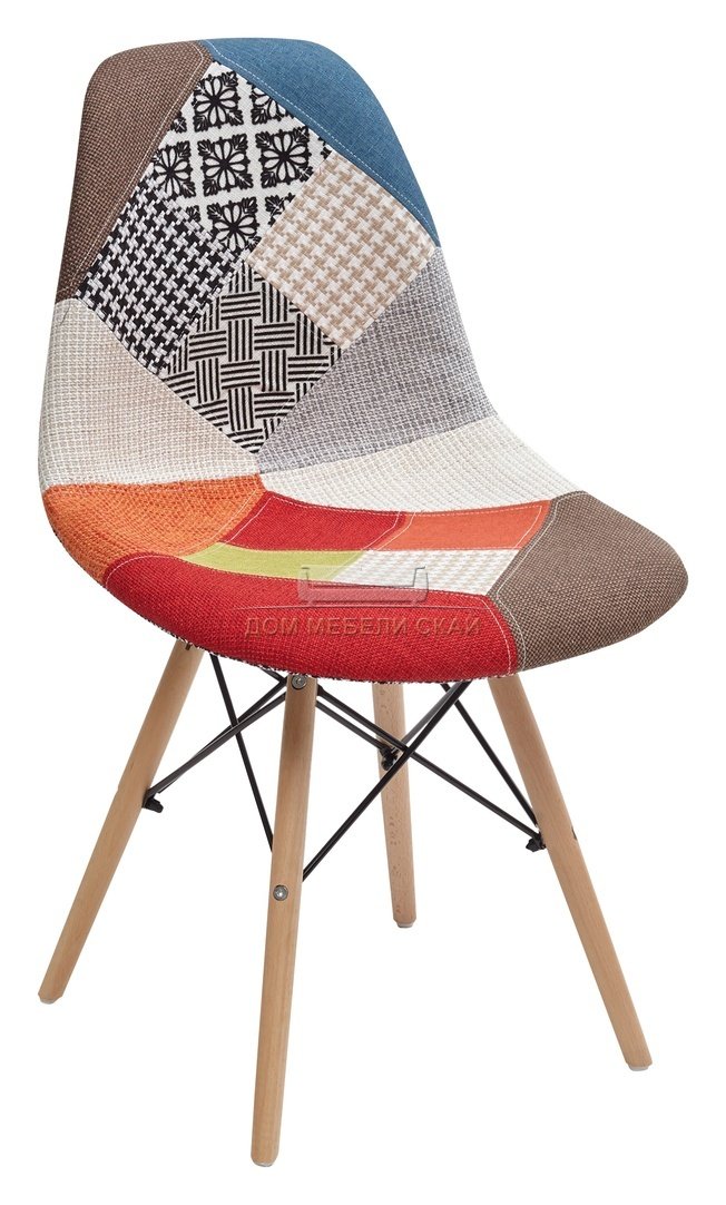 Стул MODERN-623C, patchwork-d3 рогожка оранжевого цвета