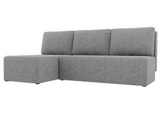 Угловой диван-кровать левый Поло, серый/рогожка