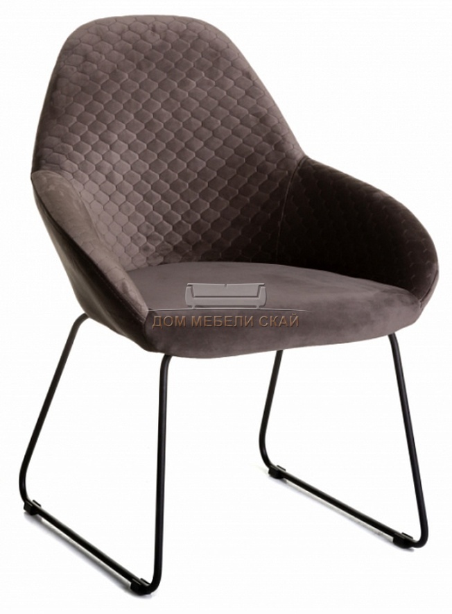 Стул-кресло Kent, велюровый серо-коричневого цвета/линк