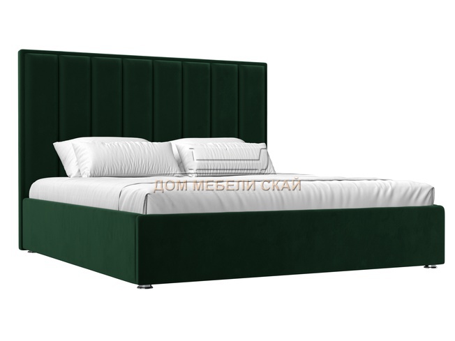 Кровать двуспальная 160x200 Афродита с ПМ, зеленый велюр