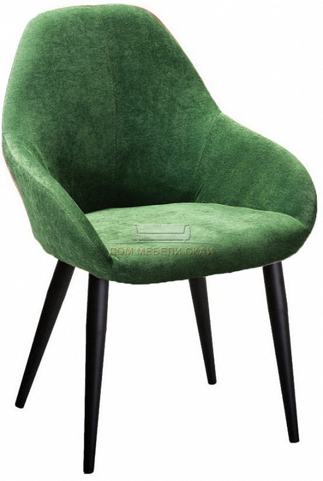 Стул-кресло Kentt, велюровый зеленого цвета грин/черный