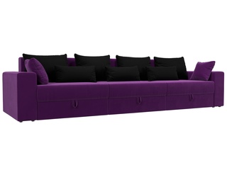 Диван-кровать Майами Long, фиолетовый/черный/микровельвет