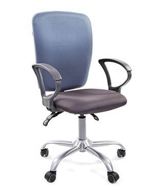 Офисное кресло Chairman 9801 экокожа, серый/голубой