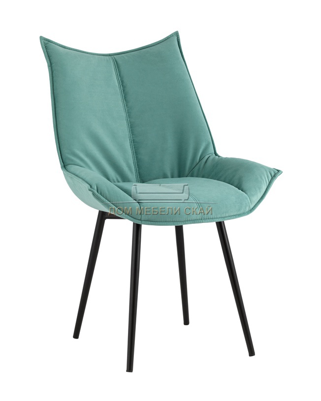 Стул Осло, велюровый мятного цвета/черный