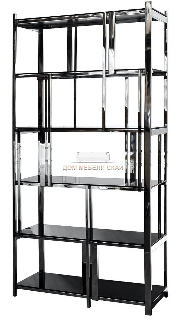 Стеллаж с черным стеклом 13RXSH3052-SILVER