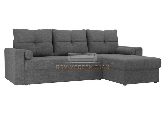 Угловой диван-кровать правый Верона, серый/рогожка