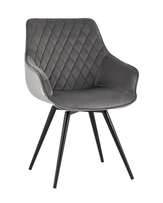 Стул вращающийся Сеул, велюровый темно-серого цвета