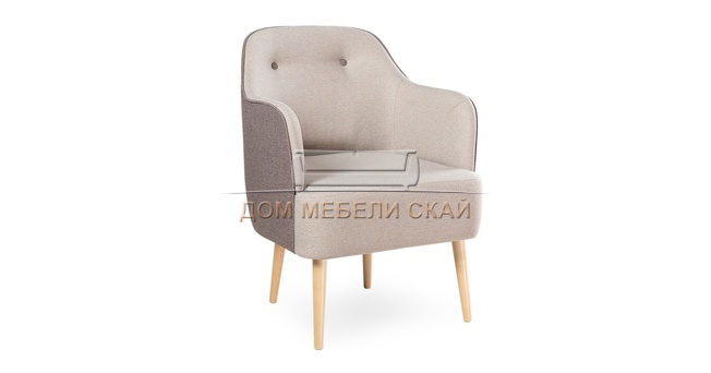 Кресло для отдыха Алекса, рогожка бежевая/коричневая ТК 467
