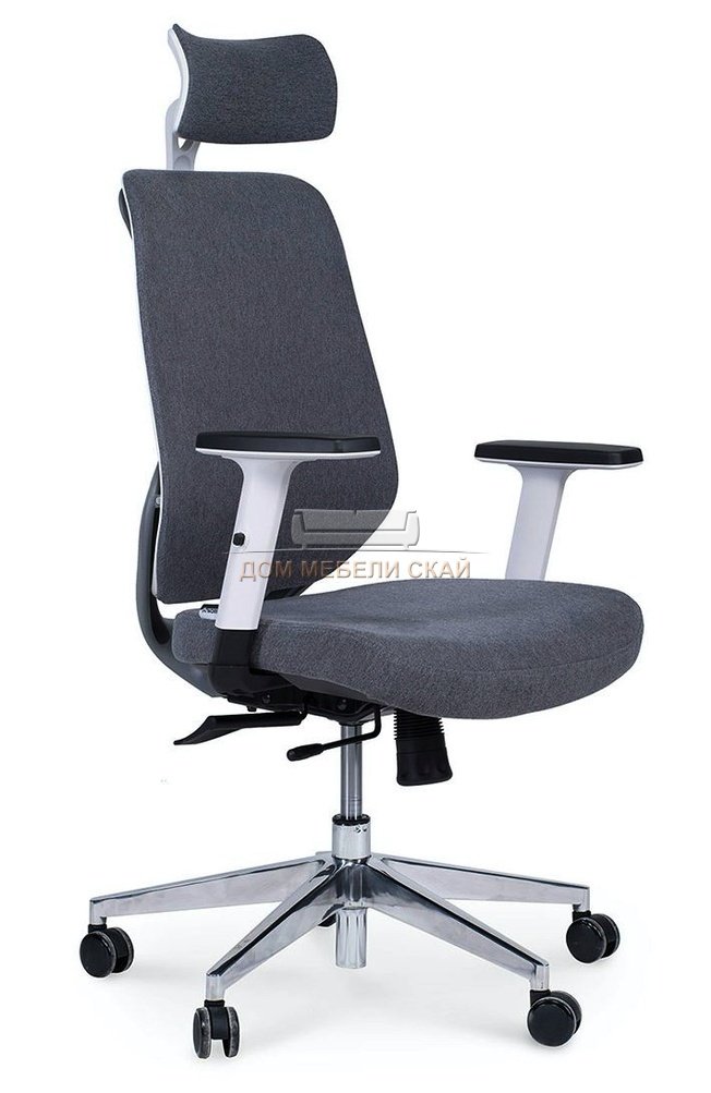 Кресло офисное Имидж, gray 2 белый пластик/серая ткань