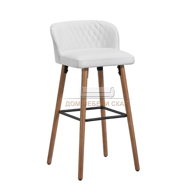 Стул барный 2-169M-1 PU, экокожа белого цвета