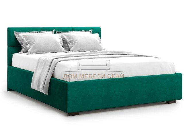 Кровать двуспальная 180x200 Bolsena с подъемным механизмом, зеленый велюр velutto 33