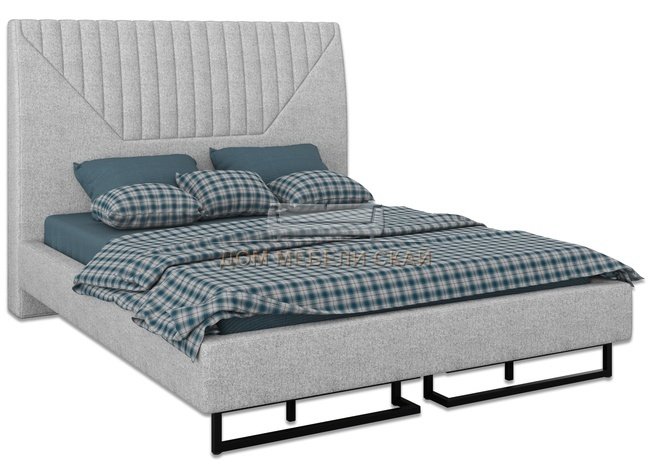 Кровать двуспальная 160x200 Loft Alberta, серый