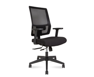 Кресло офисное Techo LB, черный пластик/черная сетка/черная ткань