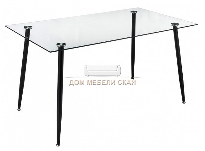 Стол обеденный со стеклом Rober, черный