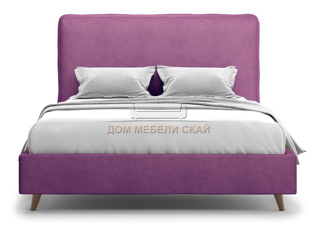 Кровать полутороспальная 140x200 Brachano Lux, фиолетовый велюр velutto 15