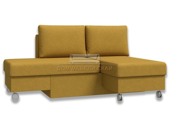 Угловой диван-кровать Лира трансформер, горчичная рогожка