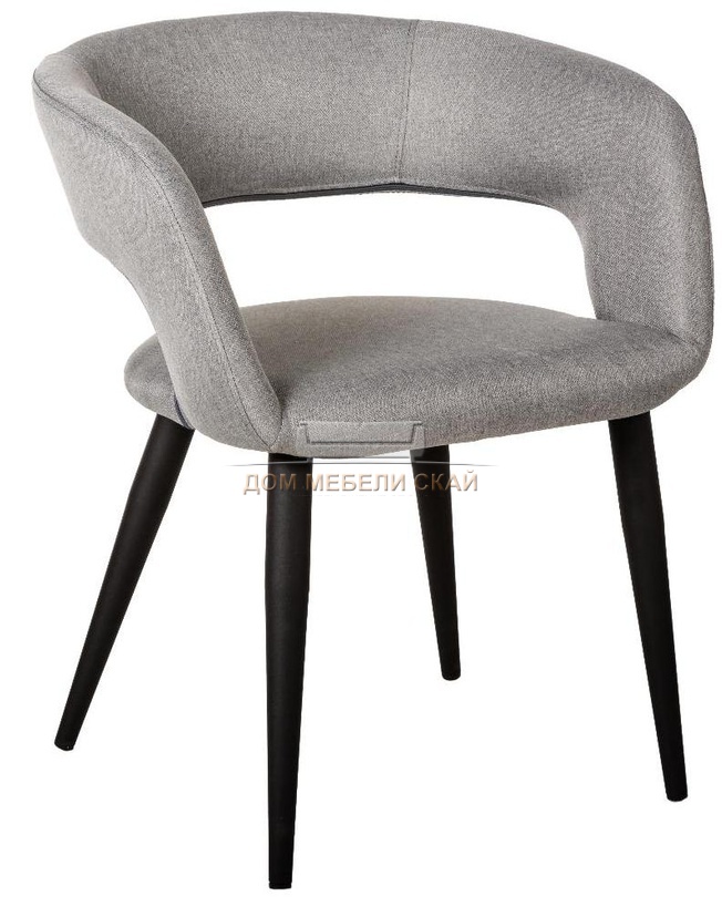 Стул-кресло Walter, рогожка светло-серого цвета эко/черный